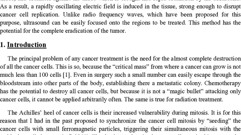 Treating Cancer with Strong Magnetic Fields and Ultrasound