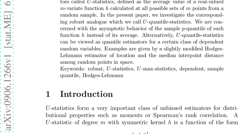 U-Quantile-Statistics