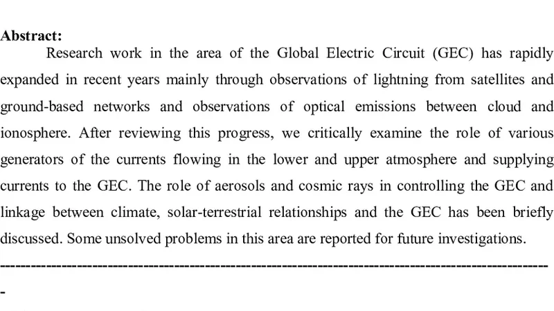 The atmospheric global electric circuit: An overview