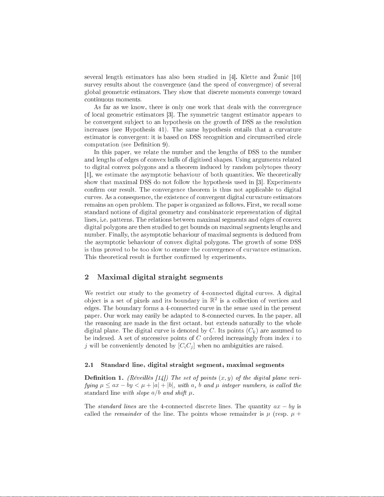 Maximal digital straight segments and convergence of discrete geometric   estimators