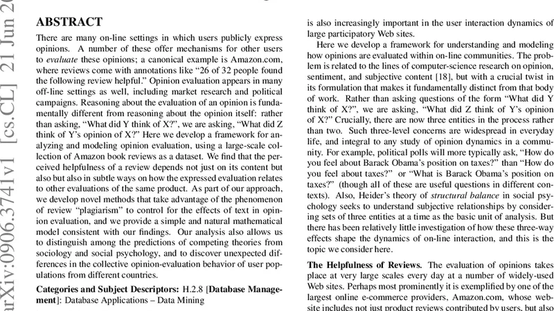 How opinions are received by online communities: A case study on   Amazon.com helpfulness votes