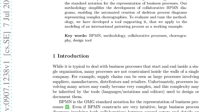 ChOrDa: a methodology for the modeling of business processes with BPMN