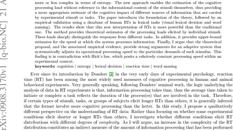 The thermodynamics of human reaction times