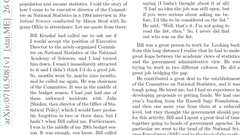 Bill Kruskal and the Committee on National Statistics