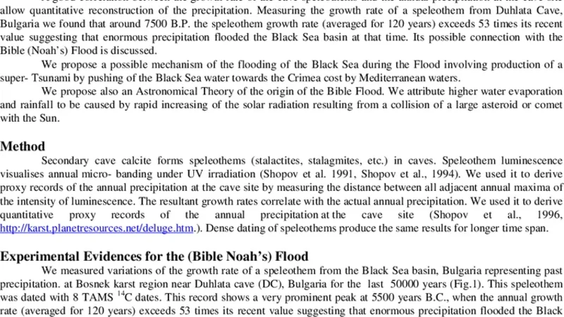 노아 대홍수와 거대한 강우 소행성 태양 충돌 가설