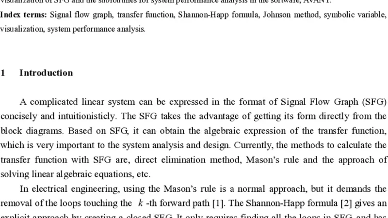 An Improved Algorithm based on Shannon-Happ Formula for Calculating   Transfer Function from Signal Flow Graph and Its Visualization
