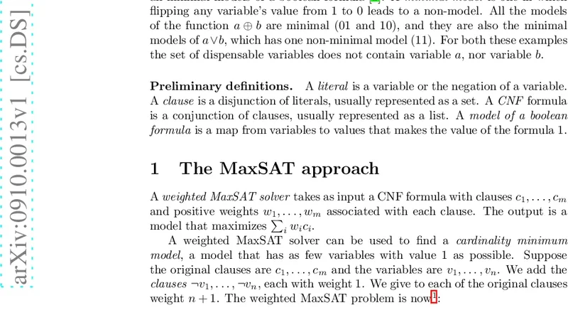 Algorithms for finding dispensable variables