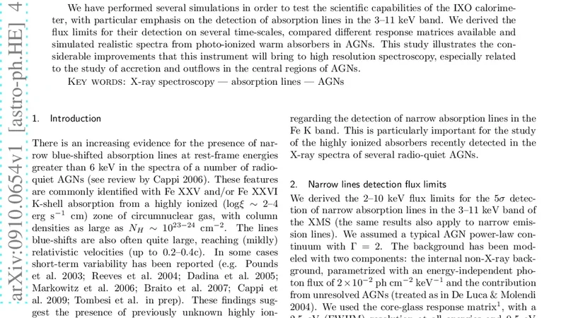 AGN 고이온화 워ーム 흡수체 시뮬레이션과 IXO 칼로리미터