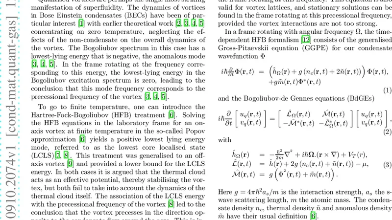 Precession of Vortices in Dilute Bose-Einstein Condensates at Finite   Temperature