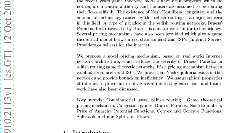 A real world network pricing game with less severe Braess Paradox