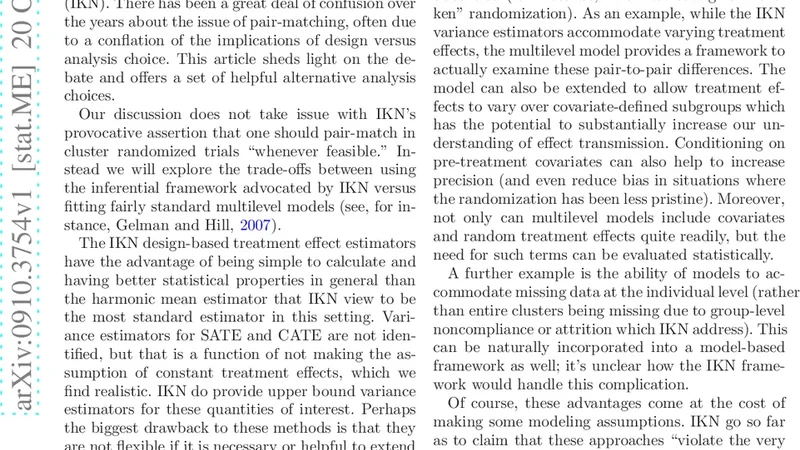 Comment: The Essential Role of Pair Matching