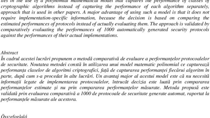 Performance Evaluation of Security Protocols