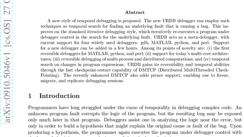 Temporal Debugging using URDB
