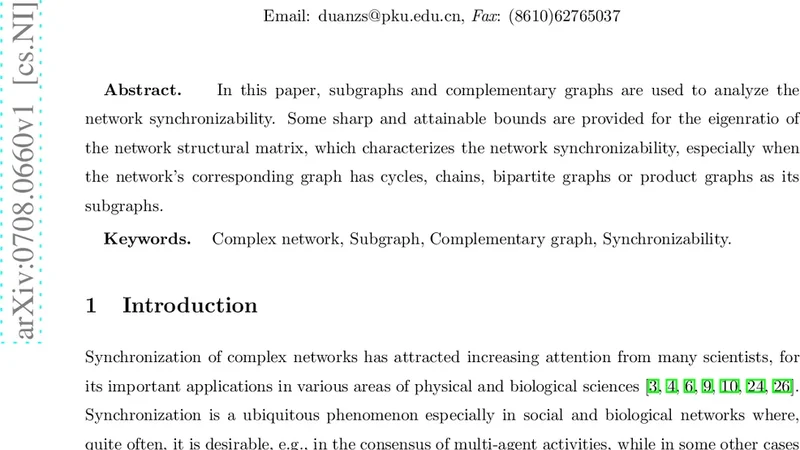Network synchronizability analysis: the theory of subgraphs and   complementary graphs