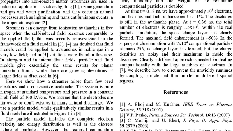 Avalanche to streamer transition in particle simulations