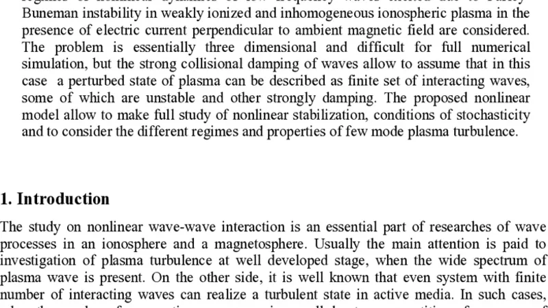 Reduced nonlinear description of Farley-Buneman instability
