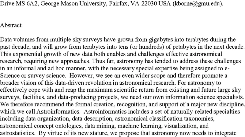 Astroinformatics: A 21st Century Approach to Astronomy