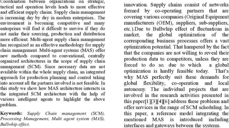 Multi-Agent System Interaction in Integrated SCM
