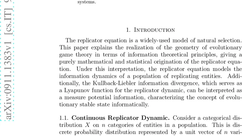 Information Geometry and Evolutionary Game Theory