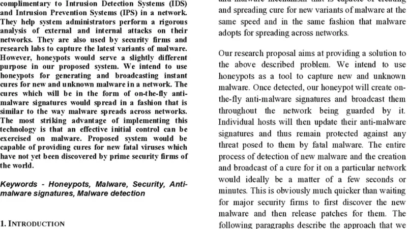 Detection and Prevention of New and Unknown Malware using Honeypots