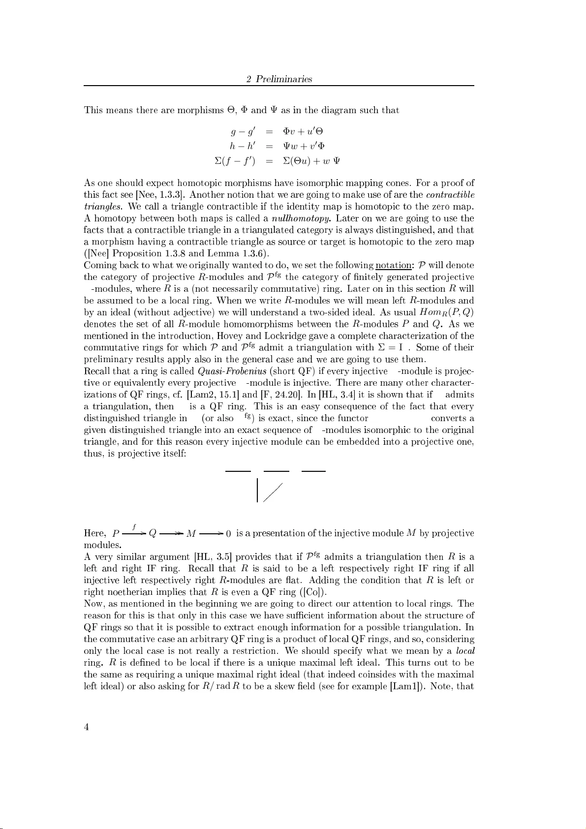프로젝트 모듈의 삼각구조: 로컬 링의 완전 분류