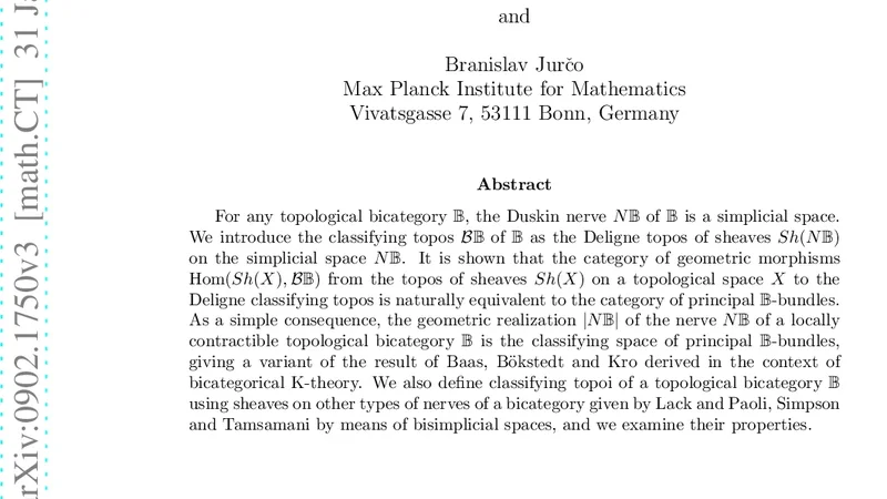 The classifying topos of a topological bicategory