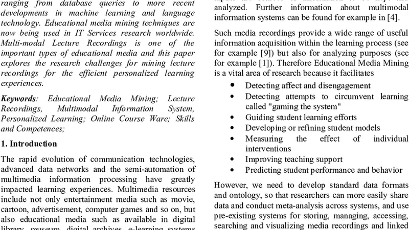 Discovering Knowledge from Multi-modal Lecture Recordings