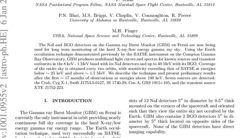 Observations of Soft Gamma Ray Sources >100 keV Using Earth Occultation   with GBM