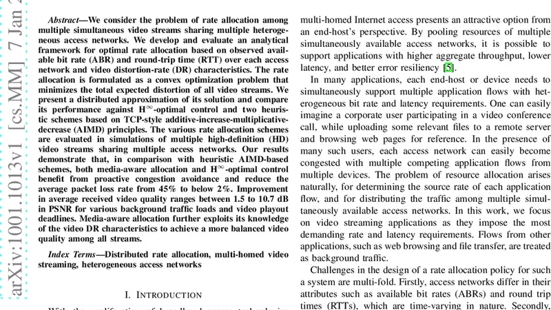 Distributed Rate Allocation Policies for Multi-Homed Video Streaming   over Heterogeneous Access Networks