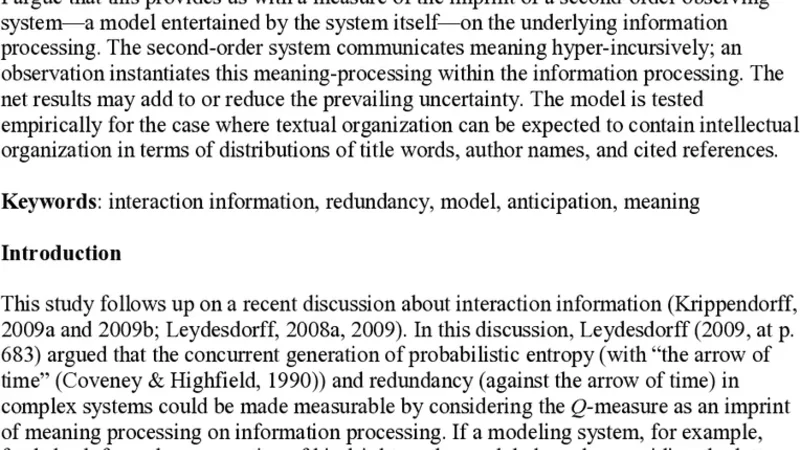 Redundancy in Systems which Entertain a Model of Themselves: Interaction   Information and the Self-organization of Anticipation
