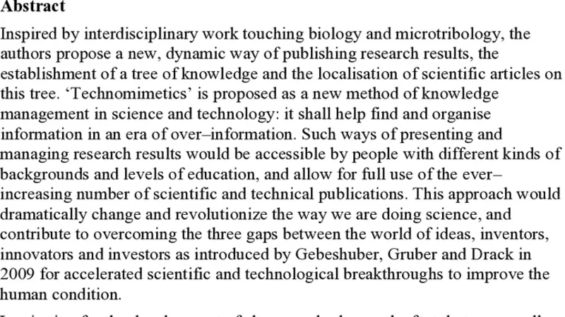 New ways of scientific publishing and accessing human knowledge inspired   by transdisciplinary approaches