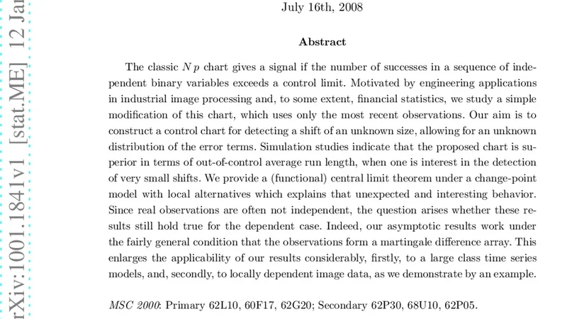 소규모 변동 탐지를 위한 최신 이진 관리도