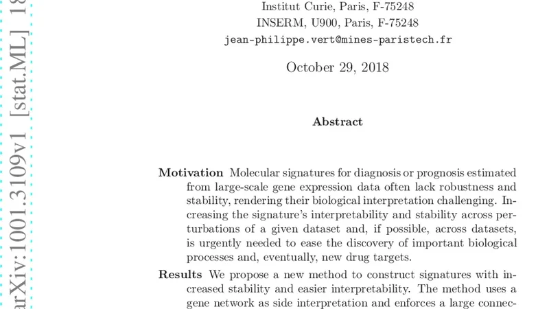 유전자 서명 안정성 및 해석력 향상 방법