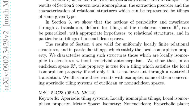 Tilings and associated relational structures