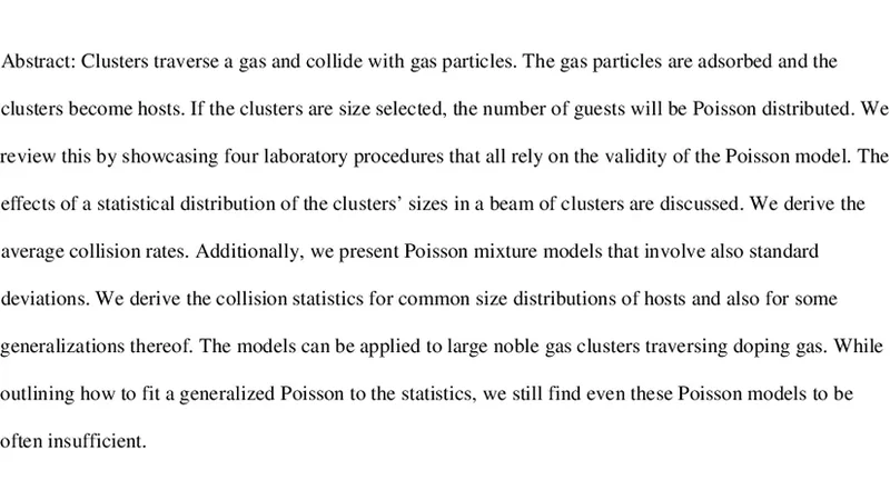 Collision statistics of clusters: From Poisson model to Poisson mixtures
