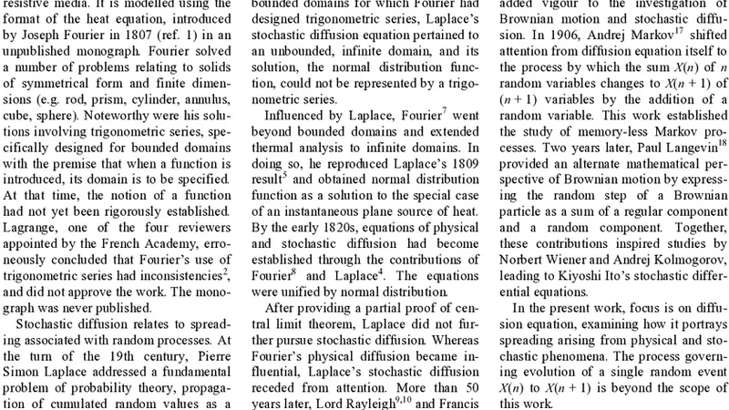 On physical diffusion and stochastic diffusion