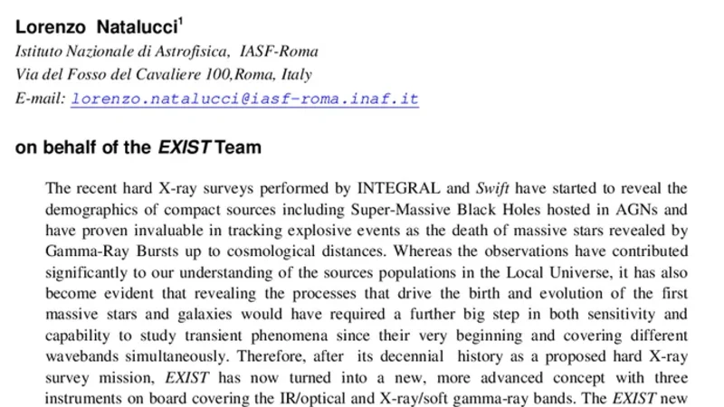 Surveying the Extreme Sky with EXIST