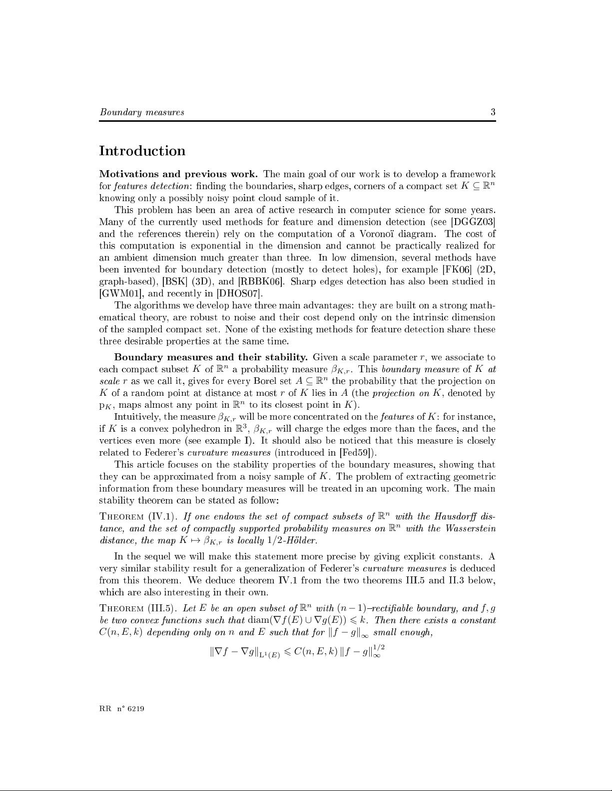 경계 측정의 안정성 및 응용