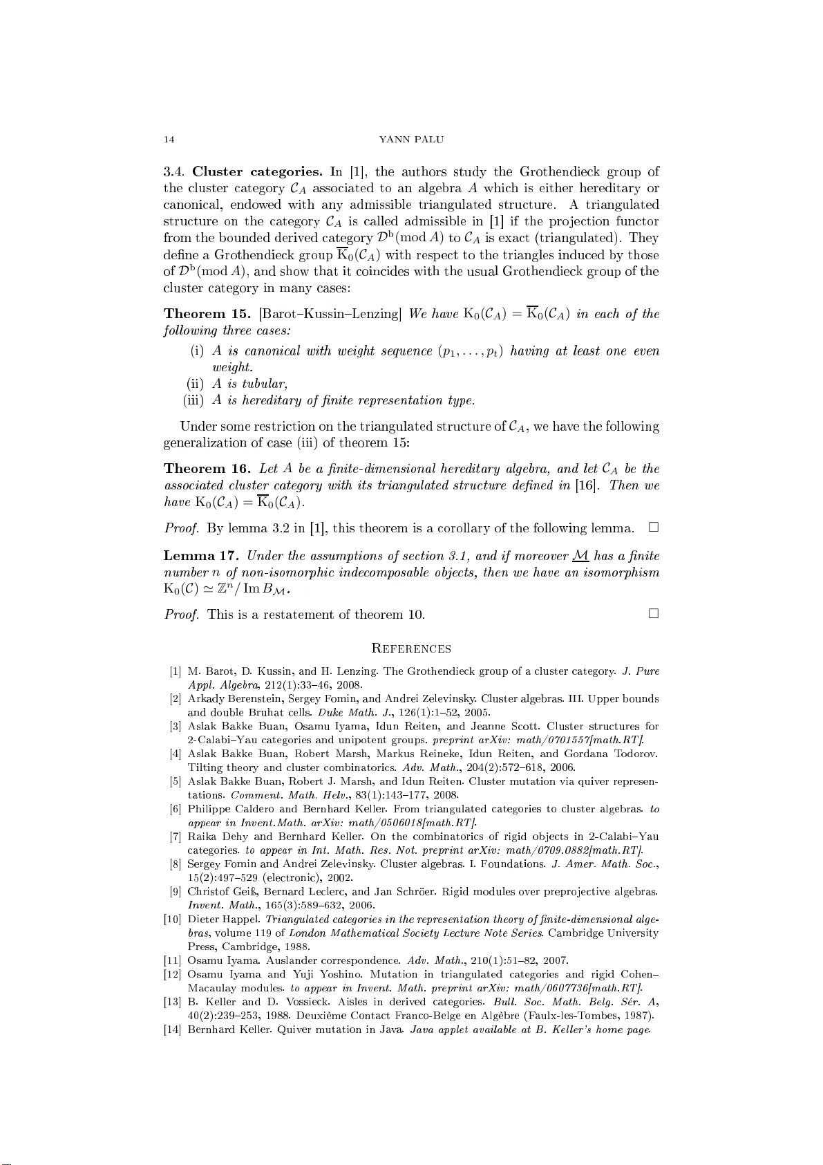 2‑칼비–유 삼각범주와 클러스터 변이의 새로운 Grothendieck 군 해석
