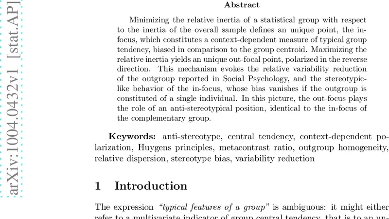 Stereotype bias: a simple formal model