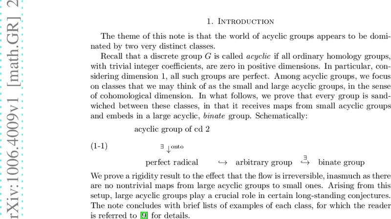The acyclic group dichotomy
