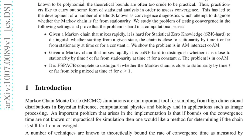 The Computational Complexity of Estimating Convergence Time
