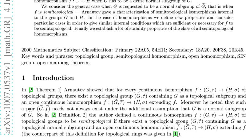 Semitopological homomorphisms