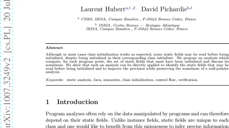 Soundly Handling Static Fields: Issues, Semantics and Analysis