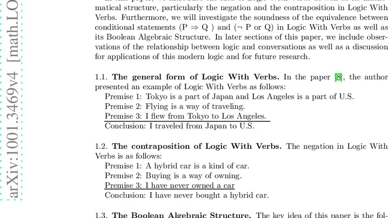 Logic With Verbs and its Mathematical Structure