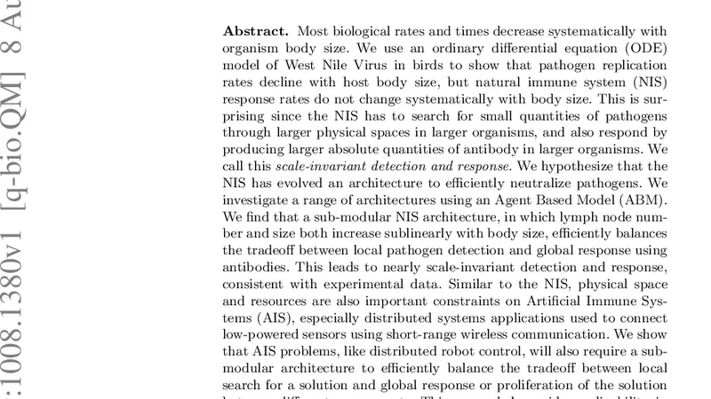 Scale Invariance of Immune System Response Rates and Times: Perspectives   on Immune System Architecture and Implications for Artificial Immune Systems