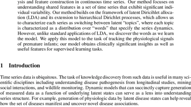 다중 시계열의 공유 및 개별 잠재 구조 탐색