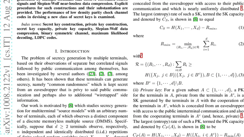 Secret Key and Private Key Constructions for Simple Multiterminal Source   Models