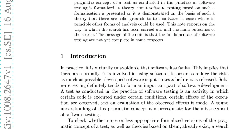 Searching publications on software testing