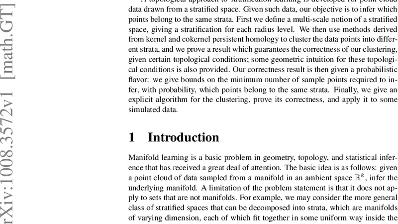 Towards Stratification Learning through Homology Inference
